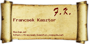 Francsek Kasztor névjegykártya